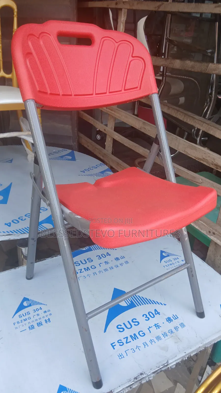 Foldinf Plastic Chair Red Colour
