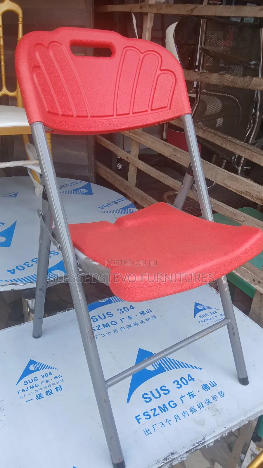 Foldinf Plastic Chair Red Colour
