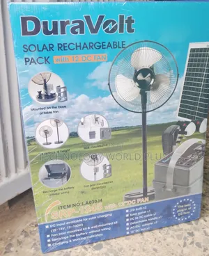 The Best Rechargeable Duravolt Solar Pack With 12 DC Fan, 2 Led Light