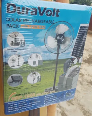 The Best Rechargeable Duravolt Solar Pack With 12 DC Fan, 2 Led Light
