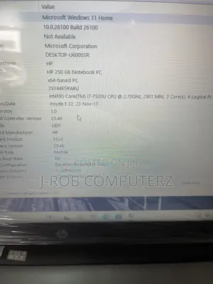 Laptop HP 250 G6 8GB Intel Core i7 SSD 256GB