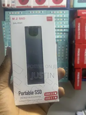 All in One Portable SSD Case With Dual Cable C to C and USB to C Cable