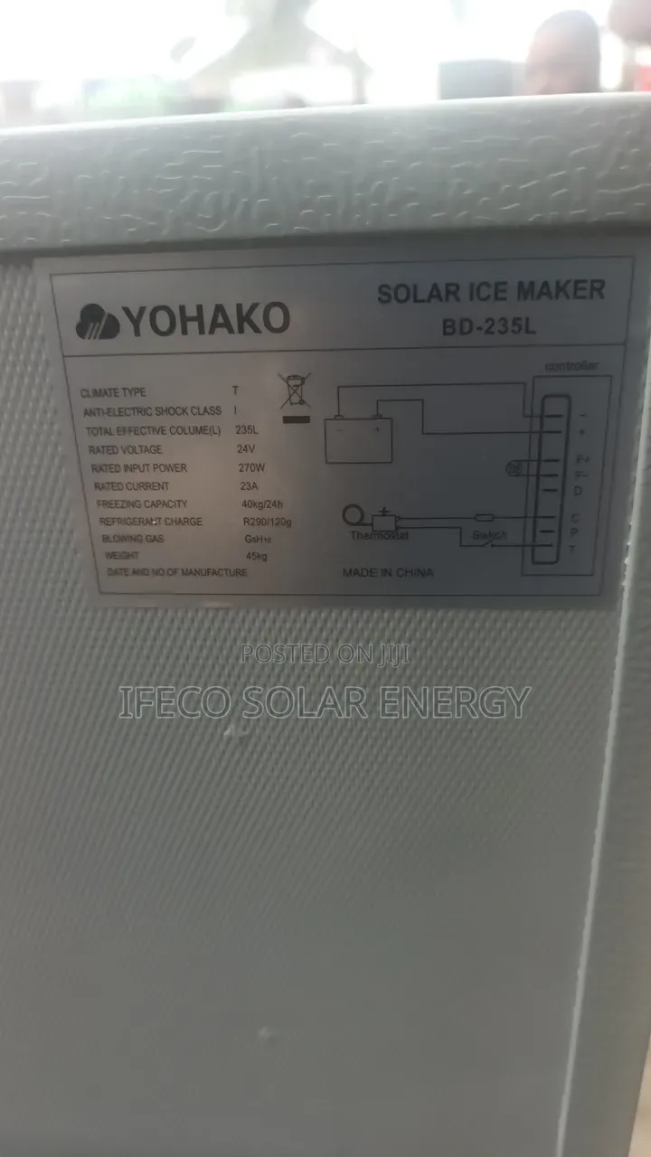YOHAKO Solar Ice Maker Freezer