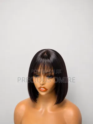 10" ABS Bob Wig With Closure Fringe – Soft, Stylish Heat Friendly