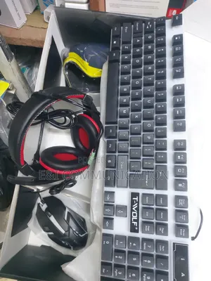 4 in 1 Wolf Gaming Keyboard and Mouse Plus Headset, RGB