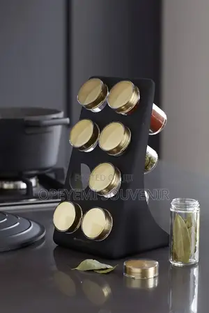 Space-Saving 8-Jar Spice Rack