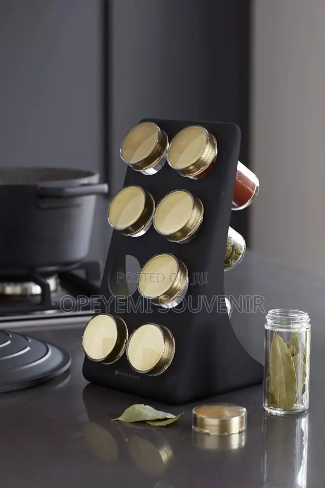 Space-Saving 8-Jar Spice Rack