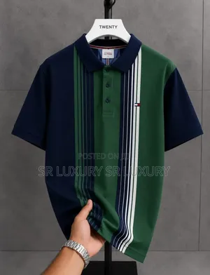 Premium Men’s Striped Short Sleeve Polo Shirt – Multiple Colors