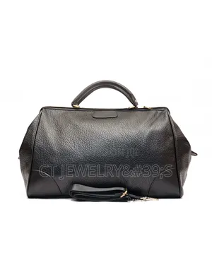 Lux Duffle Bag Rough Textured Metal Detail City Travelbag High Leather
