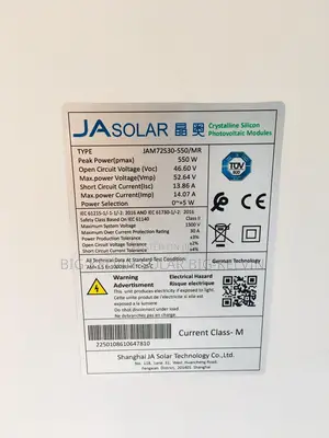 550w JA Solar Panels 144cells