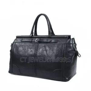 High Quality Travel Duffel Bag (Black/Brown) Secured by Buckle Strap