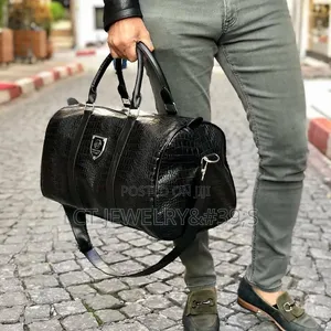 Luxury Philipp Plein Travel Duffle Bag Embossed Crocodile Pattern