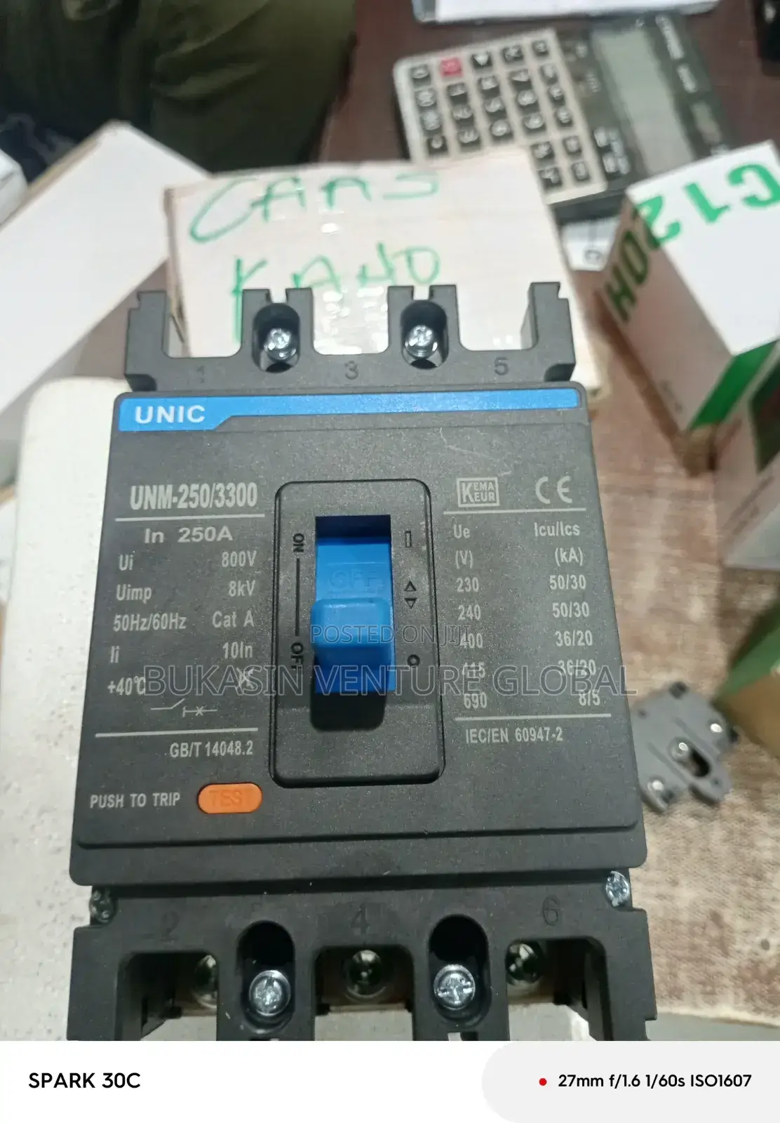 250amps McCb Breaker 3pole Available in Any Size