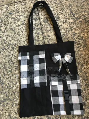 Black Checkers Tote Bag