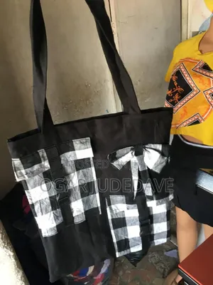 Black Checkers Tote Bag