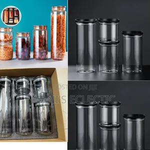 5-Piece Clear Glass Food Storage Canisters