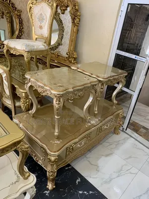Luxury Wooden Center Table With 2 Side Stools