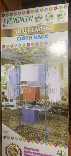 3-Layer Clothes Rack – Brand New Durable