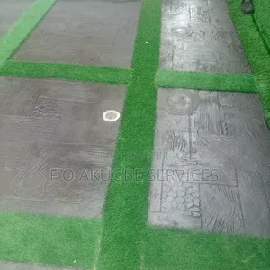 Concrete Floor Stamped With Rug