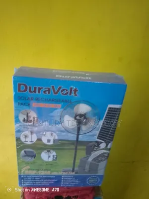 Duravolt Solar Power System Rechargeable Pack+2 Bulbs and Fan