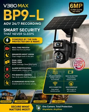 V380 Max BP9-L, a 6MP Dual-Lens Solar PTZ