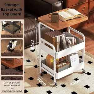 Multipurpose 3-Tier Metal Rolling Storage Cart Table 2st7