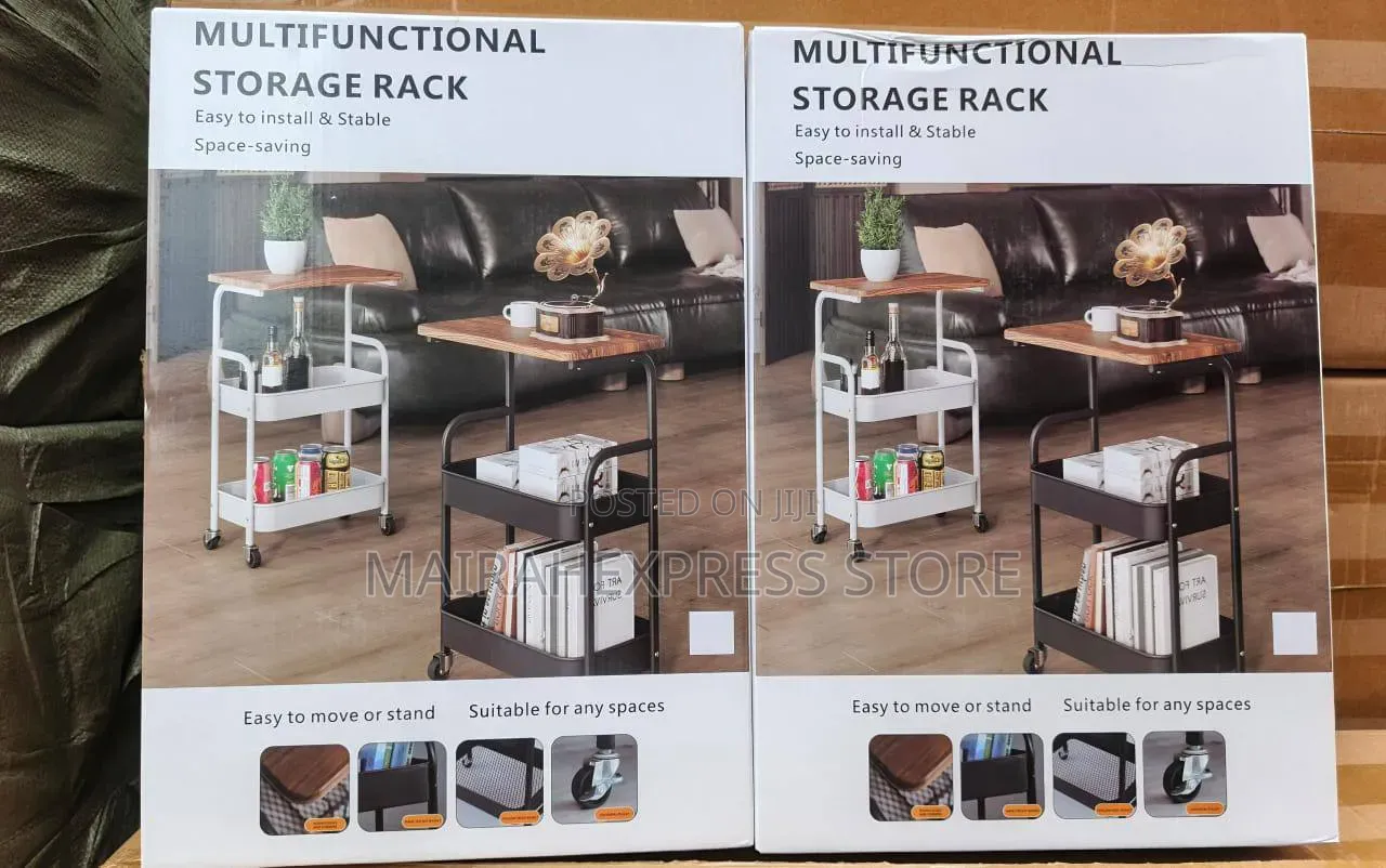 Multipurpose 3-Tier Metal Rolling Storage Cart Table 2st7