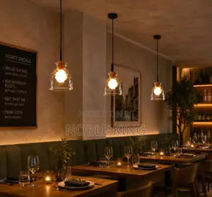 Nordic Clear Glass LED Pendant Light for Restaurant Cafe Bedroom