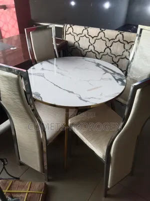 Modern 4-Seater Faux-Marble Dining Table Chairs Nationwide Delivery
