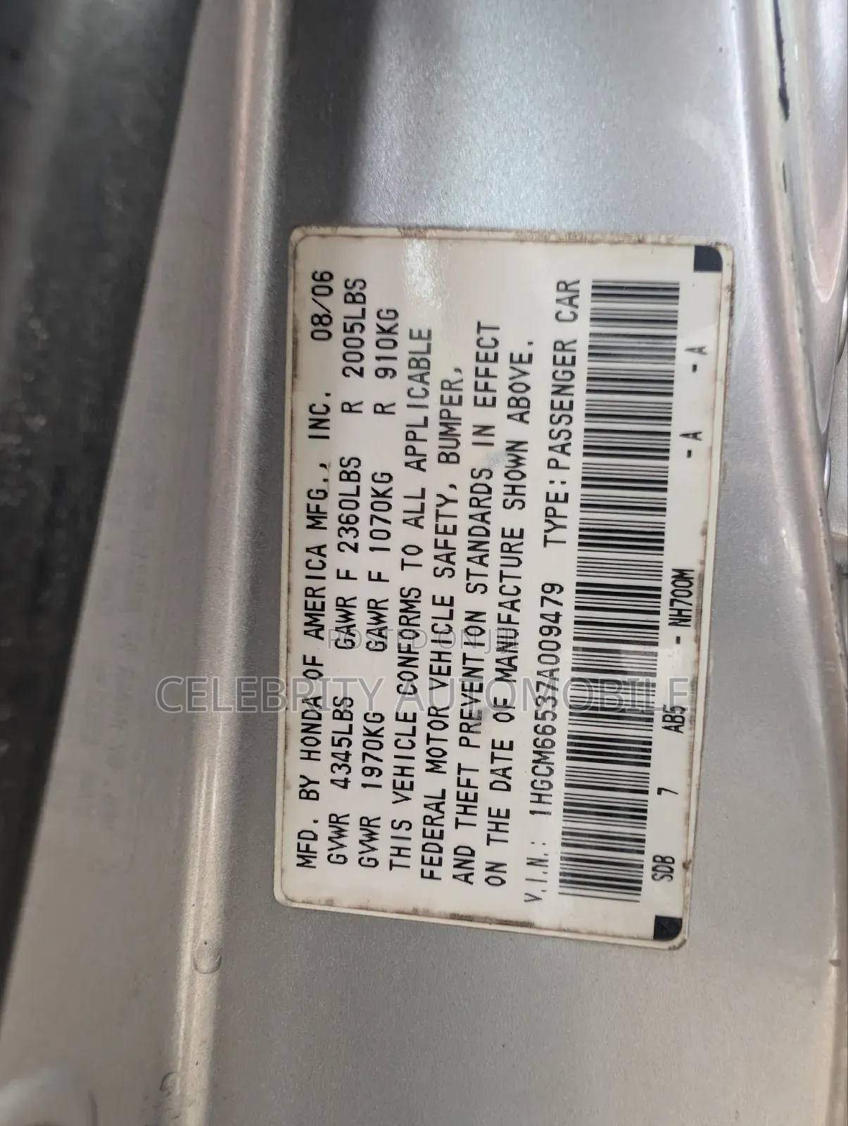 Honda Accord 2007 Silver