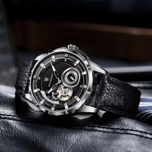 Poedagar Chronographic Leather Strap Watch
