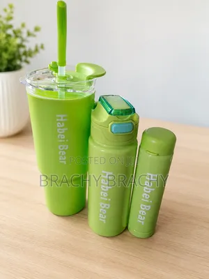 Harbie Bear 3 Pieces Bottles and Cup Set