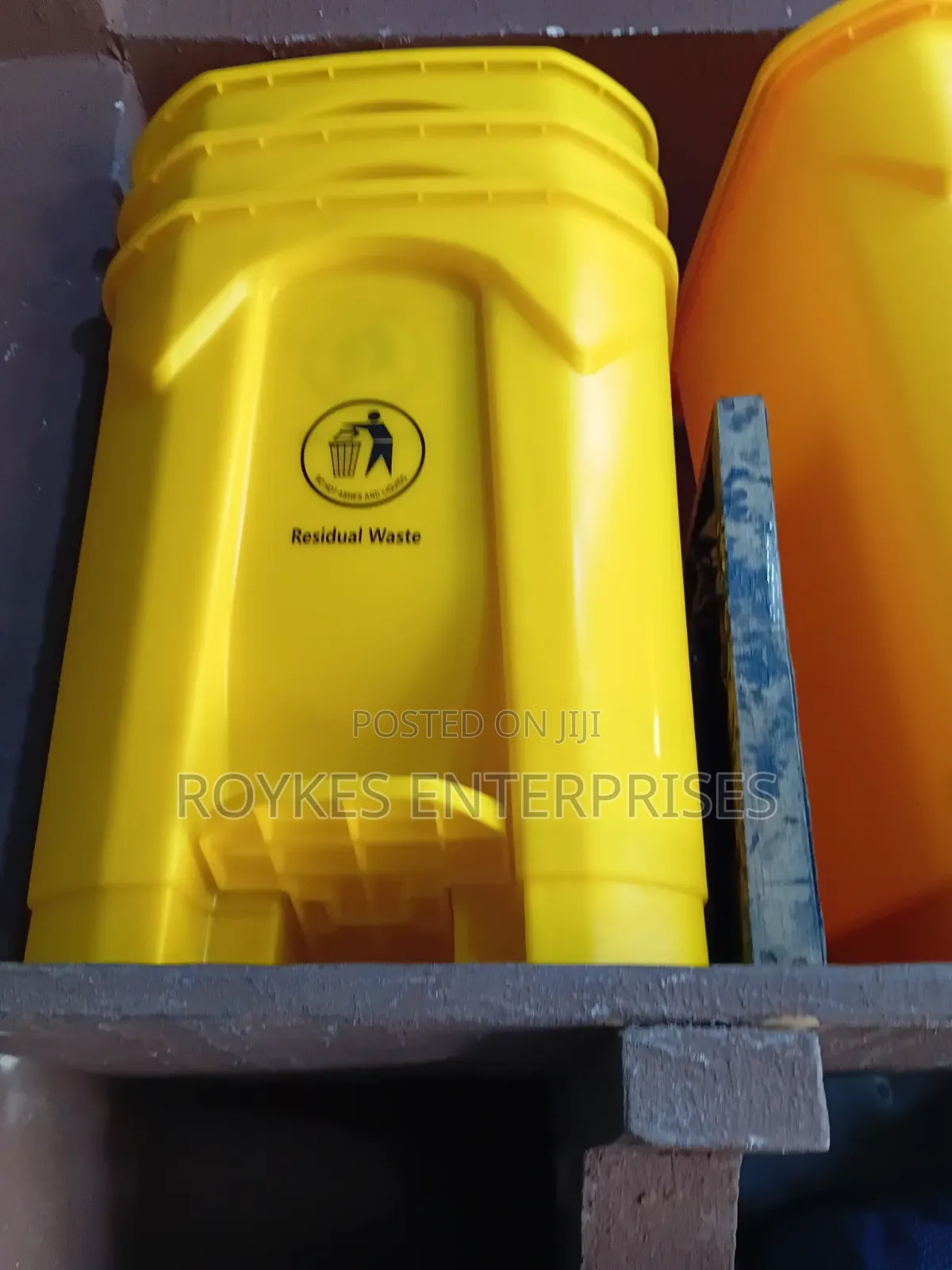 Yellow Residual Waste Dustbin