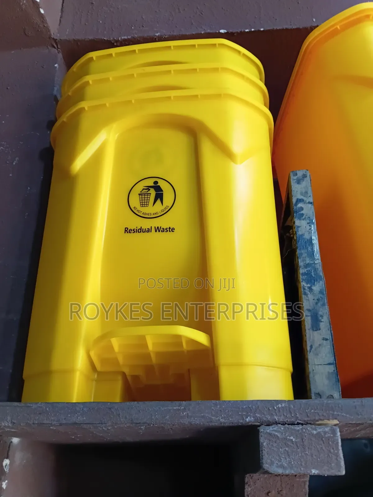 Yellow Residual Waste Dustbin