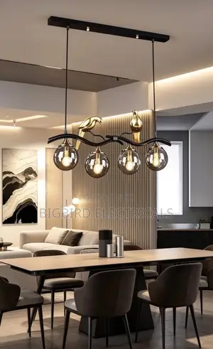 Modern 4-Light Bird Chandelier Glass Globe Dining Light