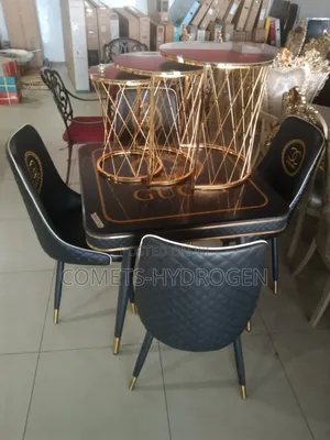 Luxury 4-Seater Gucci Dining Table Set – Premium Marble Top