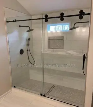 Single Door Frameless Dark Grey Glass With Cubicle