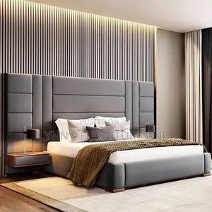 Well Padded Bedframe With Foreign Fabric and Very Good Finishing