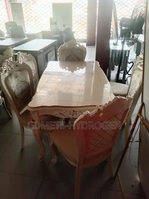 Luxury White Royal 6-Seater Dining Table Set - Brand New Imported