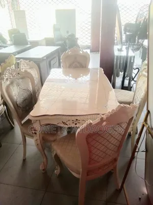 Luxury White Royal 6-Seater Dining Table Set - Brand New Imported