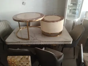 Luxury 2 in 1 Nesting Coffee Table Marble Dining Set Combo