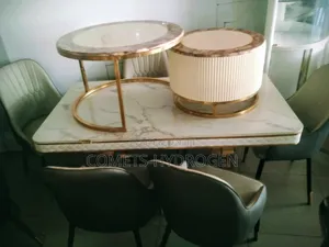 Luxury 2 in 1 Nesting Coffee Table Marble Dining Set Combo