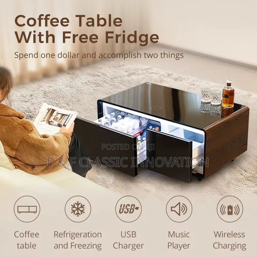 Smart Coffee /Center Table With Fridge