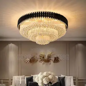 Black Crystal Chandelier for Living Dining Room Luxury Home Decor Lamp