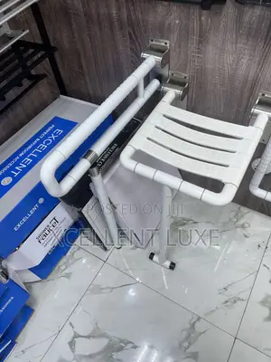 Wall Mount Foldable Shower Seat and Arm Support. Made for Aged Disable