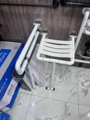Wall Mount Foldable Shower Seat and Arm Support. Made for Aged Disable