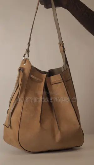 H M Tan Pleeted Bag