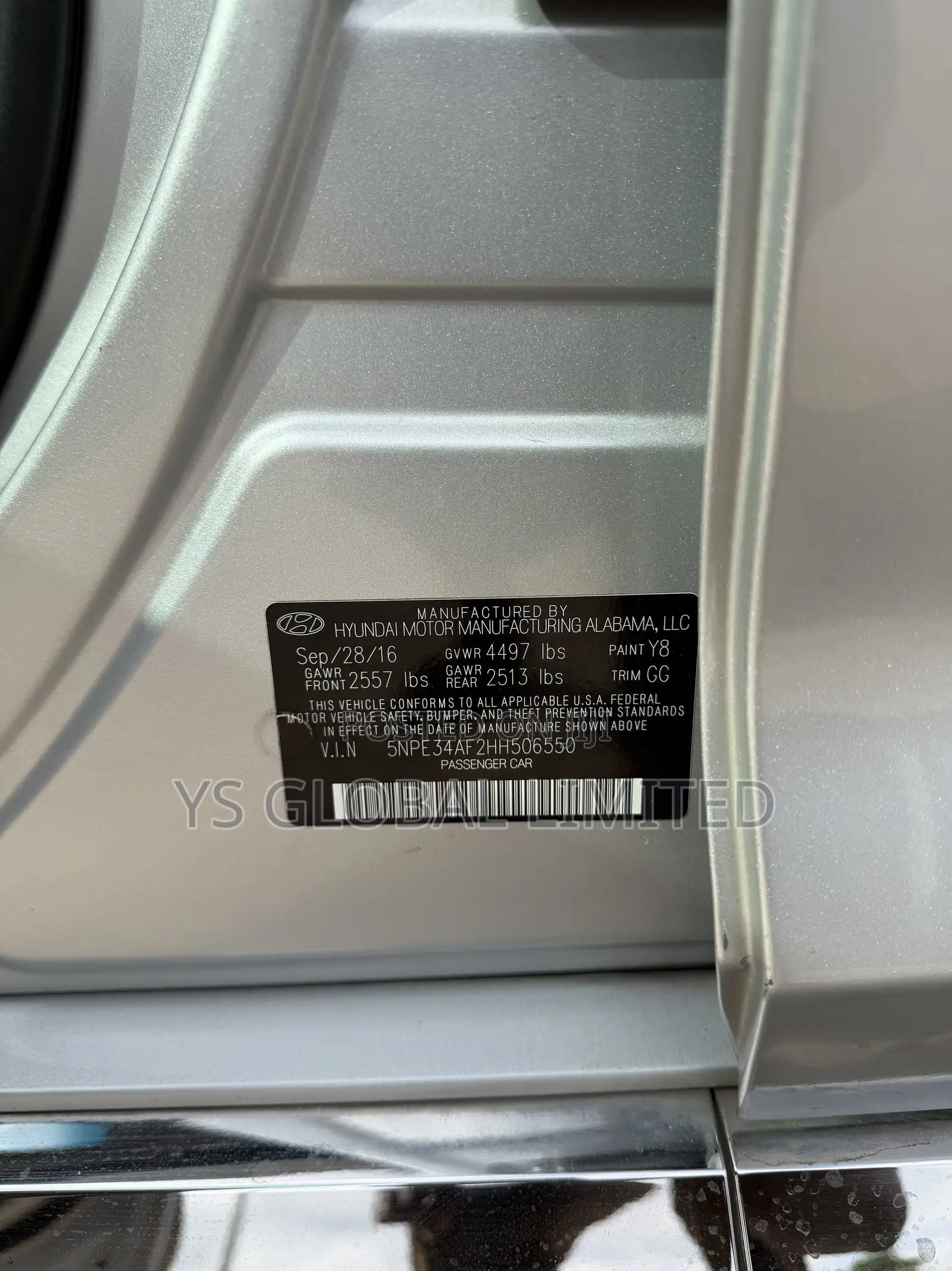 Hyundai Sonata 2017 Silver