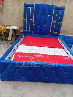 Luxury Standard Blue Colour Queens Size Bed Frame