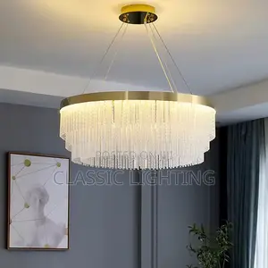 Modern Gold Crystal Round LED Chandelier,Luster Home Decoration